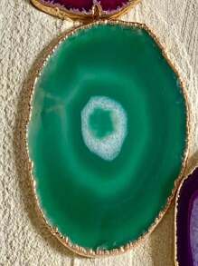 Lerato Afro Descanso Porta Copo Home Decor em Pedras Naturais Conceito Boho Chic Elegante Estilo Decoração Proteção - Ágata Verde - Visão 1