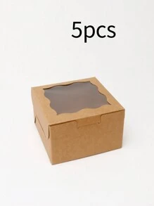 5pcs/10pcs Valentine's Day Macaroon Bakery Box, Dessert Box With Window, Cookie Box, Small Snack Box, Mini Cake Box, Suitable For Sweets, Strawberry, Pastry, Candy Packaging