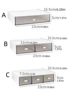 1pc Luxury Ins Style Desktop Storage Box, Office/Desk Organizer Drawer, Transparent Stacking Compartment Box