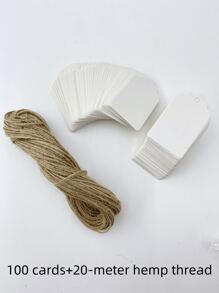 100pcs, Kraft Paper Gift Labels With Yellow Rope, Blank Commodity Price Hanging Labels, Bulk Brown Labels For Wedding, Birthday, Holiday And Party Gifts, Arts And Crafts Packaging, DIY Gift Decoration Labels And Hanging Decorations.