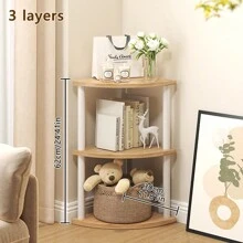 高角架，3/4/5 层现代转角书架，木质和金属转角植物书柜，适用于客厅、角落空间