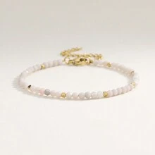 1 件简约 3 毫米刻面天然石珠可调节手链，方钠石、绿松石、紫水晶、天河石、月光石，适合日常佩戴和节日礼物 - 多色 - 查看 13