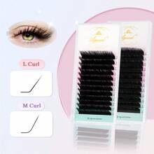 L M Curl Mix8-15mm Soft Touch Russian Volume Matte Black Cashmere Lash Extensions Volume Trays Individual Eyelash Extensionslash Clusters,Eyelash Clusters,Individual Eyelashes,Lashes,Fake Lashes - M - View 2