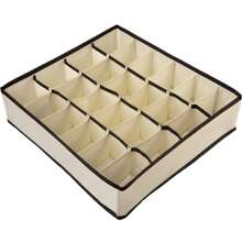 Foldable Organizer 24 Compartments For Underwear Socks Briefs Panties Lingerie Closets Drawers - Màu be - Xem 9