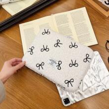 1pc Bow Embroidered Plush Laptop Sleeve, Minimalist Embroidered Soft Warm Tablet Carrying Case Pouch Fits 10-11 Inch Tablets/IPad, 13-14 Inch Laptops, Compatible With Samsung, ASUS, Apple, Microsoft Computers/Pads Back To School - Multicolor - View 9