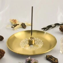 1 件 5.51 英寸圆形金属储物盘、占星术星形印花烛台桌祭坛盘、瓷砖占卜烛台、仪式托盘、桌上摆饰、家居装饰、蜡烛配件 - 彩色 - 查看 11