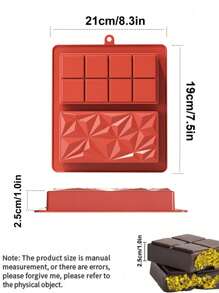 1pc Chocolate Bar Mold Deep Dubai 1 Inch Pistachio Chocolate Bar Silicone Thick Mold For Stuffed Bar, Large Candy Bar Mold For Filling