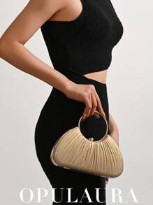 OpulAura Women's Metallic Luxury Evening Clutch Bag, Sophisticated Leather Handbag, Glam Sparkling Party Purse For Formal Dresses, Suitable For Gala, Ball, Party, Wedding, Bride, Bridesmaid, Birthday Celebration