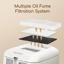 1pc 29.5x25.2x23cm Deep Fryer, 2.5 Liters, 1650W, Non-Stick Coating, Detachable Fry Basket, Multi-Temperature Control, Efficient Heating Coil, Transparent Viewing Window, Power Indicator Light, White, Suitable For Frying French Fries, Chicken