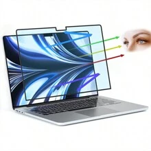 [1片]适用于Macbook屏幕的防蓝光膜，PET材质软膜，磁吸式可移除屏幕膜，防眩光磨砂膜，易于安装，触控灵敏