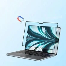 [1片]适用于Macbook屏幕的防蓝光膜，PET材质软膜，磁吸式可移除屏幕膜，防眩光磨砂膜，易于安装，触控灵敏