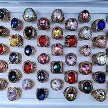 Set de 5/10 anillos de cristal sintético de estilo boho y lujo, anillos de declaración de moda para hombres y mujeres, regalo creativo para San Valentín, adecuado para uso diario en todas las estaciones, para San Valentín, mamá, madre, Día de la Madre, regalo