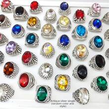Set de 5/10 anillos de cristal sintético de estilo boho y lujo, anillos de declaración de moda para hombres y mujeres, regalo creativo para San Valentín, adecuado para uso diario en todas las estaciones, para San Valentín, mamá, madre, Día de la Madre, regalo