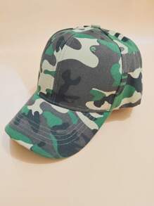 1pc Unisex Fashionable Camouflage Baseball Cap, Sunshade UV Protection Casual Hat Halloween - Army Green - View 2