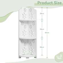 Corner Shelves Free Standing Shelf Floor Storage Unit For Bathroom, Living Room, Bedroom, Kitchen, Balcony Or Office - Corner Flower Pattern/3 Tier - View 2