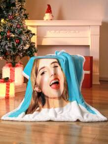1 pieza Manta personalizada de felpa, manta de tiro personalizada, manta de foto, manta esponjosa y suave, manta de felpa Sherpa cálida y acogedora, manta de viaje para sofá, silla, cama, sala de estar, costura, compañera de invierno, manta de lujo suave y cómoda de microfibra, amigable con la piel, cálida y cómoda, 50x60 pulgadas, 60x80 pulgadas, regalo de inauguración de la casa, regalo de pareja, regalo para la familia, regalo para él, regalo para ella - Recorte + letras - Ver 5