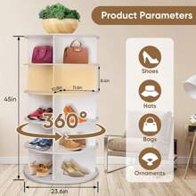 Zapatero giratorio en torre, organizador de zapatos giratorio de 360°, zapatero giratorio independiente, expositor de zapatos giratorio Lazy Susan para entrada, con capacidad para 20 pares de zapatos - 5 niveles - Ver 5