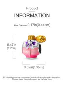 镀银饰品花朵向日葵爱心蝴蝶结夜光香水珠吊坠球适合手链 DIY 女士珠宝 - 銀色 - 查看 11