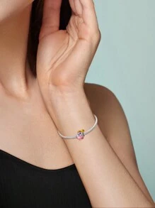 镀银饰品花朵向日葵爱心蝴蝶结夜光香水珠吊坠球适合手链 DIY 女士珠宝 - 銀色 - 查看 7