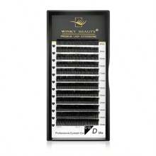 Winky Beauty Extensiones de pestañas planas de seda suave clásica en forma de elipse, color negro mate, con densa de puntas divididas, aspecto natural de visón falso, suministros profesionales de pestañas postizas para salón de belleza, 0.15mm 0.20mm 8-15mm racimos de pestañas, racimos de pestañas, pestañas individuales, pestañas, pestañas postizas
