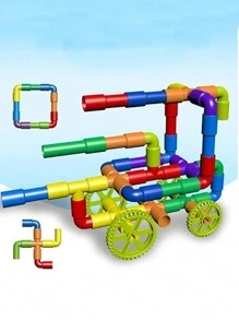Colorful Pipe-Shaped Building Blocks, Suitable For Outdoor Pipe Structure Play Set (Pipe Color Random) - Multicolor - View 2