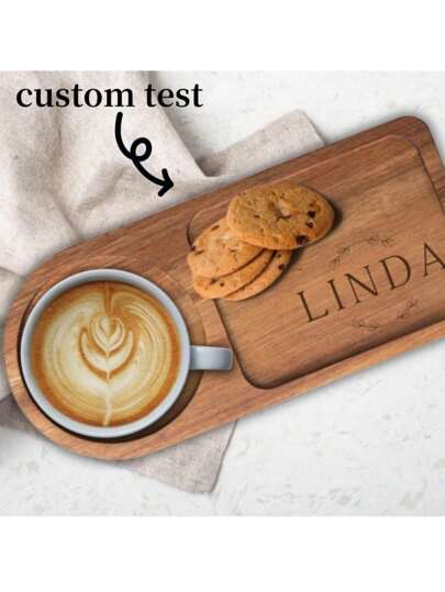 Personalized Tea & Biscuit Board, Christmas Gifts, Coffee And Snack Board, Engraved Board, Gifts For Tea And Coffee Lover, Wood Serving Tray Water Bottle Back To School,Warm Ambience, Autumn Home Refresh, Home Harmony