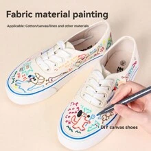 Juego de 6 colores de marcadores textiles de tela, a prueba de agua y permanentes, con punta fina para pintar a mano textiles, camisetas, etc. Ideal para manualidades y regreso a clases