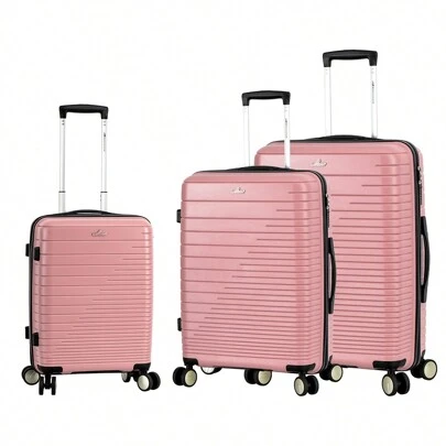 Premium Brand French Design 20+28+32 Inch 3 Pieces PP Hard Luggage Set, Expandable Large Capacity, Silent Wheels, Security Lock, Waterproof Durable, 1-Year Warranty, Essential For Travel, Holiday, Spring/Summer, Unisex Carry-On & Suitcase