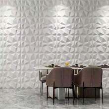 3D Wall Panel For Interior Wall Decoration, Water- And Oil-Resistant, PVC, Geometric Textured Wall Panel For Living Rooms, Halls, Bedrooms, Hotels, Offices, Black/White, 30 Cm X 30 Cm (Incl. Roll Of Wall Tape) - Kim cương nhỏ - Xem 4