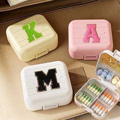 1-Piece Set Of Portable Small Weekly Travel Pill Storage, Cute Wallet Moisture-Proof Pill Box Holder, Daily Mini Pocket Pharmacy Medicine Container For Vitamins, Fish Oil, And Supplements