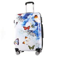 20-Inch European Brand French Design Polycarbonate Material Suitcase With All-Over Print, Expandable Large Capacity, Silent Wheels, Security Lock, Multi-Color Options, Waterproof Wear-Resistant, 1-Year Warranty, Travel Essential, Holiday Necessity, Elegant Decoration, Fashion Basics, Comfortable For Family, Special Gift, Top-Tier Item, Bright Colors For Spring/Summer, Unisex, Budget Airline Carry-On Luggage