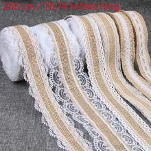 1 Cuộn 6 Cuộn Vải Lanh Tùy Chọn Ren Tự Làm Thủ Công Giáng Sinh Vải Ren Vải Lanh Ngày Lễ Tình Nhân - nhiều màu - Xem 3