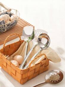 1/7pcs Stainless Steel Serving Utensil Sets, Including Cookware Spatula, Spoon, Cake Server, Soup Ladle, Suitable For Hotel, Restaurant, Party, Buffet, Home Cooking
