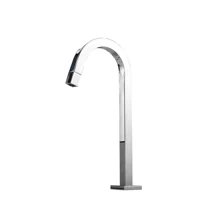 Bathroom Sink Faucet High Spout Luxury Matte Chrome Metal Cold Water - 鉻合金 - 查看 1