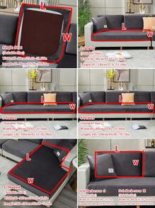 1pc Silver Fox Plush Stretch Sofa Cushion Cover, Minimalist Solid Color Sofa Slipcover, Pet Proof & Anti-Scratch For Living Room L-Shaped Combination Sofa And 1/2/3/4 Seater Sofa (Sold Individually)