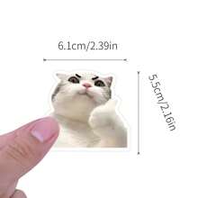 50PCS Funny Cat Stickers Vinyl Aesthetics Stickers For Scrapbooking, Diary, Laptop, Bumper, Skateboard, Water Bottle, Computer, Phone, Cartoon, Hard Hat, Car Stickers And Decals - Multicolor - View 2