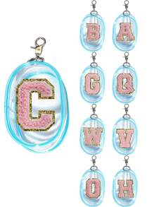 1pc Blue Daily Use Portable Data Cable, Charger, Earbud Organizer Bag, Transparent PVC Material, Tidy Cord Management Pouch For Phone Travel School College Electronic Bag Power Bank Portable Charger Charger Case Headphone Case Cable Bag Cable Organizer - Blue - View 2