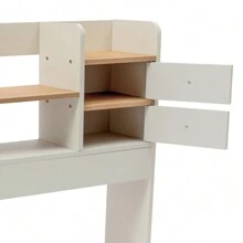 Desktop Bookshelf Organizer, Adjustable Office Shelves Storage Rack, Expandable Natural Wood Display Stand Shelf, Office Supplies Home Desk Decor - White - View 10