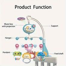Interactive Youngsters Crib Toy With Music, Night Light & Remote - Red/Blue Options - Perfect Gift For Youngsters To Youngsters