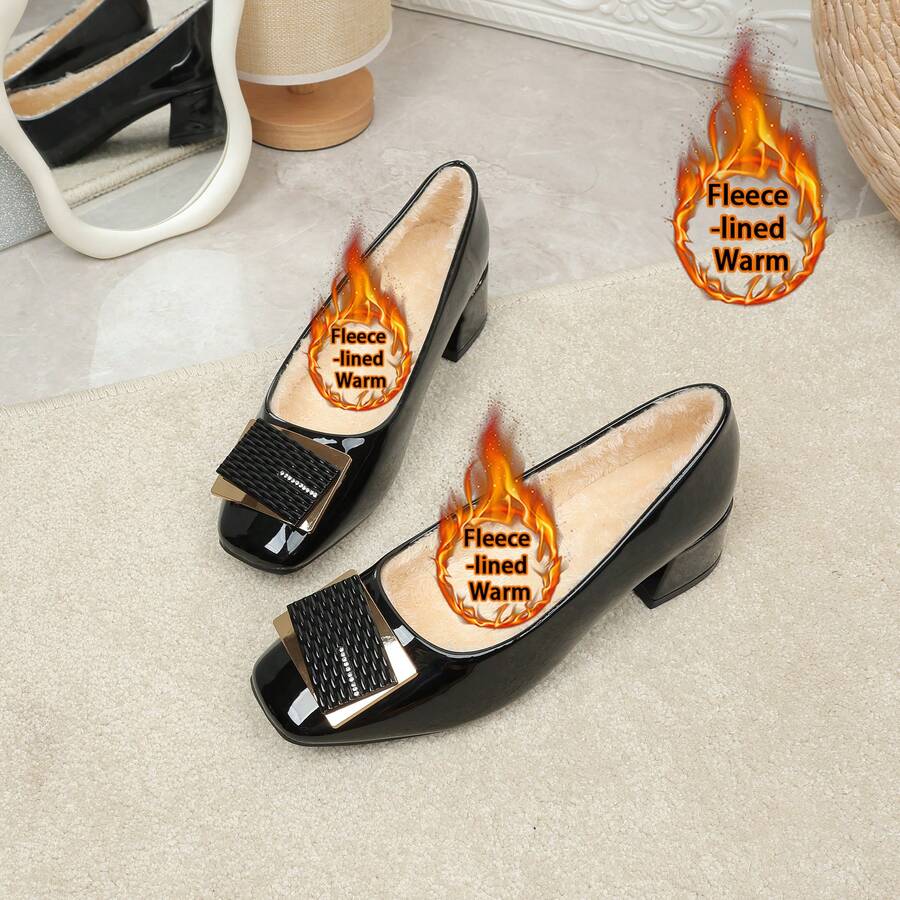 Giày cao gót thời trang đa năng, mẫu mới mùa đông, nhẹ quyến rũ cỡ lớn mũi nhọn 36-45 - màu đen - Xem 1