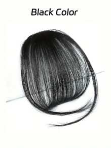 Clip In Bangs Human Hair Extensions Clip On Fringe Bangs With Nice Net Natural Flat Neat Bangs With Temples For Women One Piece Hairpiece Air Bangs Black - Black - View 2