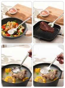 1/7pcs Stainless Steel Serving Utensil Sets, Including Cookware Spatula, Spoon, Cake Server, Soup Ladle, Suitable For Hotel, Restaurant, Party, Buffet, Home Cooking