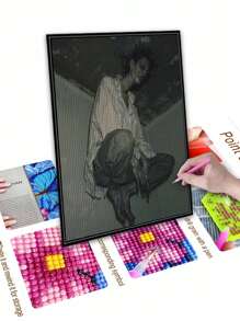 5D DIY 钻石画马赛克，恐怖男人风景，钻石艺术套件马赛克家居装饰墙面装饰，圣诞节、万圣节、感恩节送给朋友的礼物 - 彩色 - 查看 4