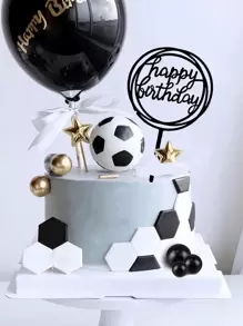 10 件万圣节黑色生日快乐蛋糕装饰、金色镜面蛋糕装饰、生日派对亚克力蛋糕签、派对用品 - Happy Birthday黑色 - 查看 7