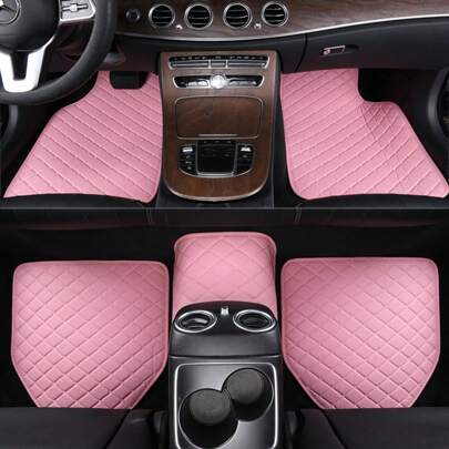 5件套通用汽车脚垫，防水前后排全套，PU皮革材质，汽车内饰地毯配件