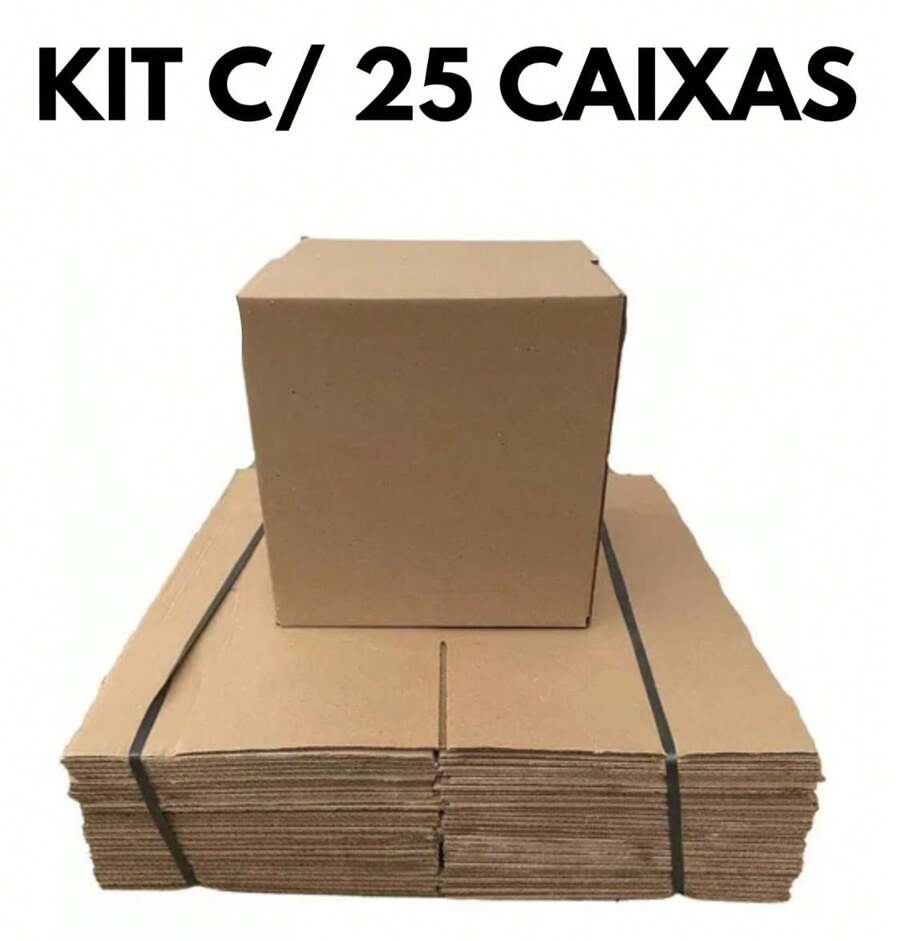 25 Cardboard Storage Boxes For Post Office Sedex 20x20x25 Cm - 摩卡棕 - 查看 1