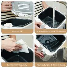 1pc 29.5x25.2x23cm Deep Fryer, 2.5 Liters, 1650W, Non-Stick Coating, Detachable Fry Basket, Multi-Temperature Control, Efficient Heating Coil, Transparent Viewing Window, Power Indicator Light, White, Suitable For Frying French Fries, Chicken