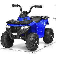 Lifezeal Kids Ride On ATV Quad 4 Wheeler Electric Toy Car 6V Battery Power Led Lights - Blue - View 2