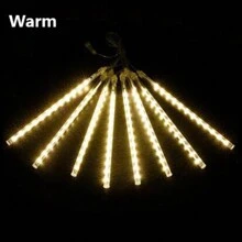 1 dây đèn ống mưa sao băng LED 30cm/50cm, đèn ống cổ tích, dây đèn ngoài trời chống nước, dùng cho trang trí cây thông Noel năm mới sân vườn hiên nhà - Phích cắm loại C của EU (220-240V) - Xem 8