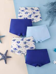 Chatreadl Boys Boxer Briefs 5pcs Cute And Cool Dinosaur Pattern Suitable For All Seasons - Multicolor - View 2